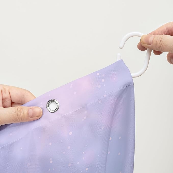 AILONEN Cute Seahorse Shower Curtain for Kids Girls,Rainbow Seahorse Bath Curtain,Ocean Coral Starfish Kawaii Shower Curtain Waterproof for Bathroom Decor with 12 Plastic Hooks, 72" W*84" H