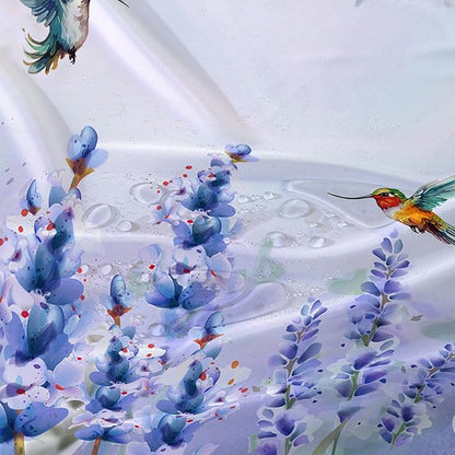 AILONEN Waterproof Floral Shower Curtain for Bathroom,Purple Blue Botanical Wisteria Lavender Flowers Shower Curtain,Watercolor Floral Decor Bathroom Polyester with Grommets and Hooks 72" W*84" H