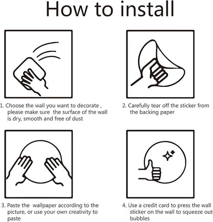 CREATCABIN 4pcs Vinyl Wall Decals Inspirational Quotes Wall Stickers Self-Adhesive Peel and Stick Watercolor Mural Decoration for Bedroom Living Room Kitchen Wardrobe Door Playroom Classroom