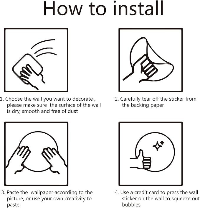 CREATCABIN 4pcs Cartoon Animal Vinyl Wall Decal Forest Wall Stickers Self-Adhesive Peel Stick Nature DIY Mural Decoration for Girl Boy Bedroom Living Room Kitchen Wardrobe Door Playroom Classroom