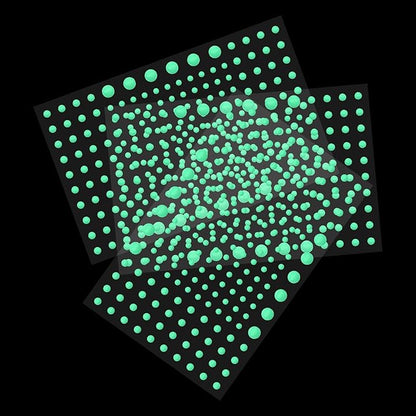 MECCANIXITY Glow in The Dark Spot Decals Decor Green Wall Stickers for Ceiling Bedroom Bedding Room 6 Set