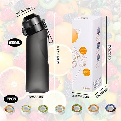 Air Water Bottle, Air Water Bottle with 7 Flavor Pods, 650ML Air Drinking Water Bottle Starter Set with Flavour Capsules, BPA Free 0% Sugar Water Cup For Outdoor Sports, Birthday Gifts