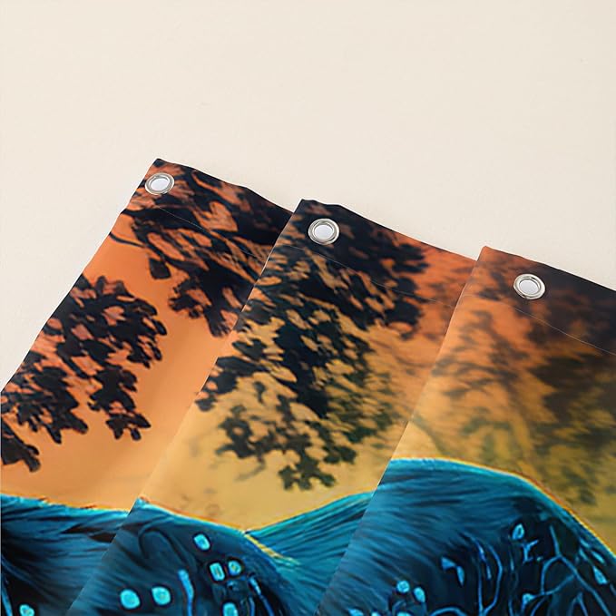 AILONEN Black Panther Shower Curtain,Glowing Panther Print Bath Curtain for Kids Boys Men,Wildlife Forest Cheetah Leopard Waterproof Shower Curtain for Bathroom, 48" W x 72" H