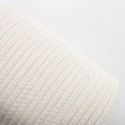 Hanging Basket(2Piece) Wall Woven Cotton Rope Storage Basket with Leather Decorative Baskets Organizer for Kitchen Office Bedroom,Plants,Towels, Toys