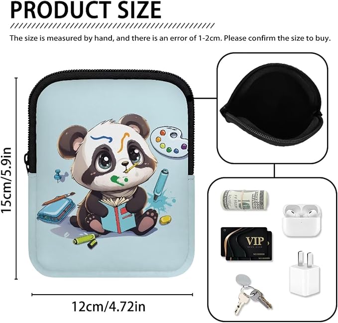 Cute Panda Water Bottle Pouch with Adjustable Strap Tumbler Cup Pouch for 40oz Stanley Accessories Tumbler IceFlow Storage Holder