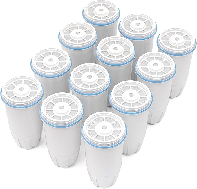 5-Stage Water Filter Replacement Compatible with Zero Pitcher and Dispenser ZR-001 ZR-017 ZR-004 ZP-006 ZD-013 ZS-008, 5-Stage Filter System Fit for Zero Water Filter, 12Pack