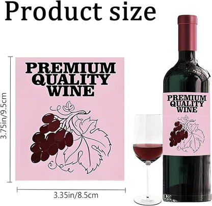 24pcs Wine Bottle Label VINEYARD Decorations Waterproof Wraps Sticker 3.35 x 3.75 In for wine Bottle Women Men Party Supply