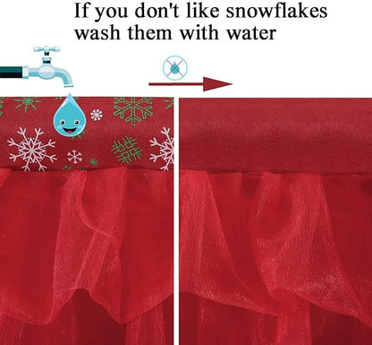 Red Valance Tulle Valance Curtains for Kitchen Girl Bedroom Windows Baby Living Room Nursery Door Bathroom Christmas Decorations 52" × 16"