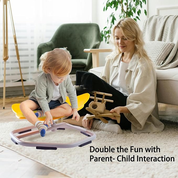 Autism Kids Swivel Chair, Spinning Chair for Kids Sensory, Kids Swivel Chair Sensory, Sensory Toy Chair, Carousel Spin Sensory Chair, Training Body Coordination (Yellow)