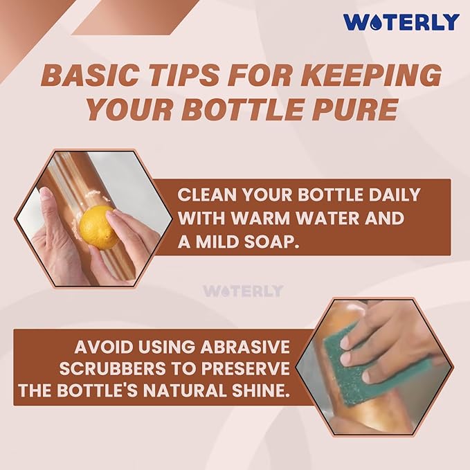 Plain Copper Water Bottle With Set Of 2 Plain Tumbler | Ayurvedic Copper Storage Water Bottle | Pure Authentic Copper Bottle (34 Oz /1000ml ) With Set 2 Copper Tumblers For Drinking