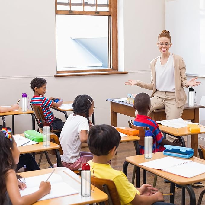 30 Pieces 17 oz Water Bottle Bulk Plastic Water Bottles Bulk with Handle Strap Lightweight Leakproof Drink Flip Top Bottles for Adults Fitness Gym (Multicolored)