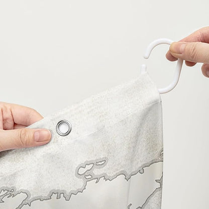 AILONEN Seahorse Shower Curtain for Bathroom,Nautical Coast Retro Map Ocean Bath Curtain 72" W*78" H,Blue Sea Animal Print Decorative Waterproof Curtain with 12 Plastic Hooks