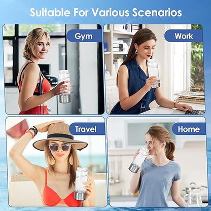 2-in-1 Hydrogen Water Bottle,420ml/1600ppb Hydrogen Water Bottle Generator with SPE PEM Technology,Quick Water Improvement in 3 Minutes,Perfect for Daily Use,Travel, and Gifts