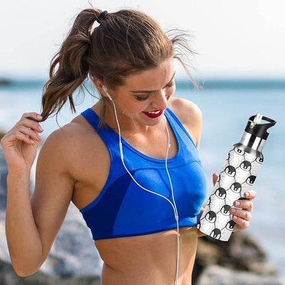 MNSRUU Insulated Water Bottle with Straw, Rainbow and Unicorns Stainless Steel Flasks for Sports Cycling Hiking School