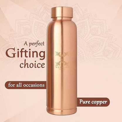 Copper Water Bottle A Handmade Ayurvedic Enameled Print Pure Copper Water Bottle For Drinking - Increase Your Water Consumption, and Experience Immediate Health Benefits (ENAMELED PRINT 8)