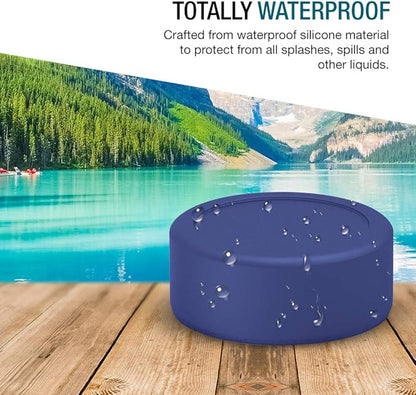 Atlin Silicone Sleeve [Large], Protective Bottle Rubber Bottom Compatible with Hydro Flask, Durable Anti-Slip Boot Cover for Stainless Steel Water Cup, Portable Pet Bowl [Dishwasher Safe] Cobalt