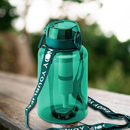 40oz Portable Water Filter Bottle with 3-Stage Filtration - Ideal for Survival, Camping, Hiking, Backpacking, and Emergency - Filtration Filtered Water Bottle