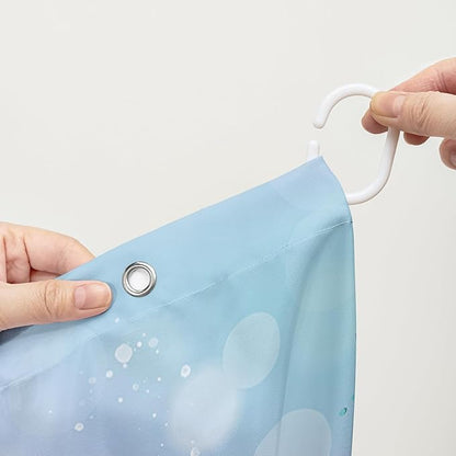 AILONEN Beautiful Mermaid Shower Curtain,Cute Mermaid Bath Curtain for Girls Teens,Ocean Curtain,Cartoon Fish Print Blue Waterproof Curtain for Bathroom Decor, 72" W x 96" H