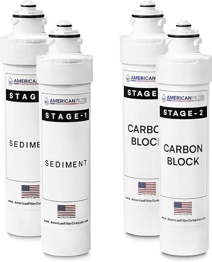 AFC Brand Model # AFC-B2-CMBPK 2-Stage Water Filters Replacement Kit, Compatible with Brio NFMCTO5MS2, NFMCTO5MS3 and UV Water Cooler CLPOU720UVF3- Made in USA 4Pk - AFC-B2-CMBPK-1Y