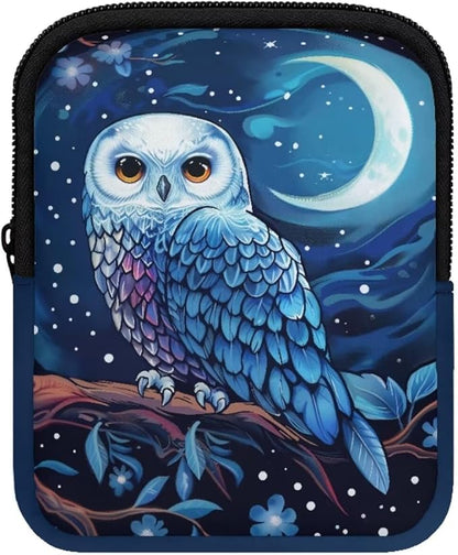 Owl Moon Stanley Cup Pouch with Adjustable Strap Water Bottle Storage Bag 20oz-40oz IceFlow Tumbler Pouch for Stanley Accessories