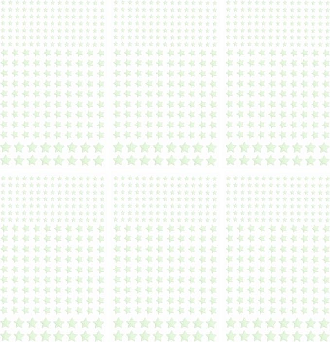 MECCANIXITY Glow in The Dark Star Decals Decor Green Wall Stickers for Ceiling Bedroom Bedding Room 6 Set
