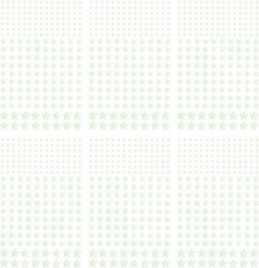 MECCANIXITY Glow in The Dark Star Decals Decor Green Wall Stickers for Ceiling Bedroom Bedding Room 6 Set