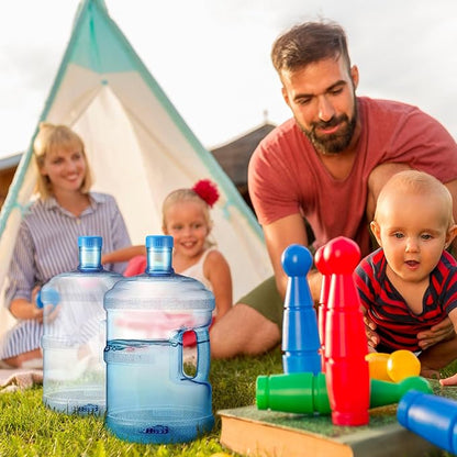 2 Pieces Water Jugs Round Plastic Water Bottle Portable Water Jug with Handle Leakproof Screw Cap Reusable Large Capacity Water Bottle for Camping Outdoor Travel Gym Use(3 Gallon)