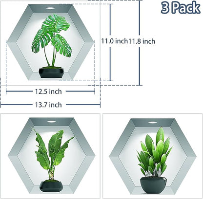 3D Vivid Green Plants Wall Decal, Removable Green Leaves Wall Sticker for Bedroom Living Room Office Bathroom Kitchen Home Decor(Plant3)