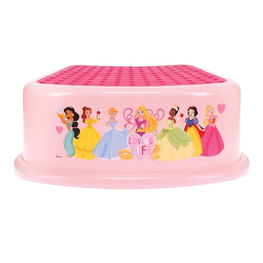 Disney Princess Loving Life Step Stool - Kids Step Stool, Potty Training, Non-Slip, Bathroom, Kitchen, Lightweight