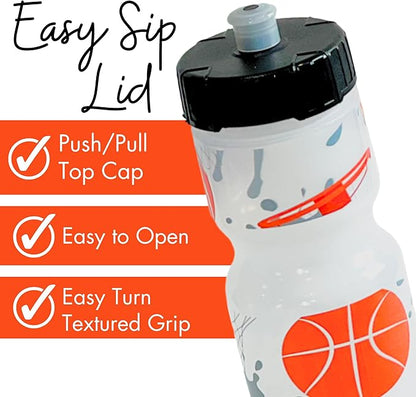 50 Strong Kids Water Bottle | 22 oz. BPA- Free Sports Squeeze Water Bottles with Pull Top Cap |Perfect Water Bottle for School | Reusable & Durable for Boys & Girls | Made in USA