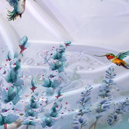 AILONEN Waterproof Floral Shower Curtain for Bathroom,Blue Botanical Wisteria Lavender Flowers Shower Curtain,Watercolor Floral Decor Bathroom Polyester with Grommets and Hooks 72" W*96" H