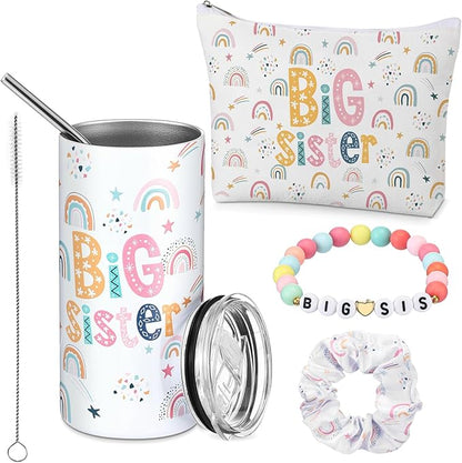 4 Pieces Sports Gifts Set - Hair Scrunchies, Elastic Hair Bands, Ball Charm Bracelet, Zipper Pouch, and Tumbler for Women