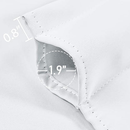 4 Panels White Valance for Windows 42x18 Inch Solid Thermal Insulated Blackout Rod Pocket Kitchen Short Curtain Toppers Valance for Bathroom Living Room