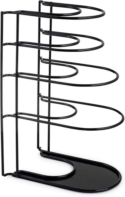 Cuisinel Heavy Duty Pots and Pans Organizer - Extra Large 5-Tier Rack - Holds Cast Iron Skillets, Dutch Oven - Durable Construction - Space Saving Kitchen Storage - No Assembly Required - Black 15.4"