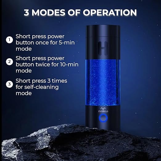 H2-Pro Hydrogen Water Bottle Generator with Latest SPE-PEM Technology (Onyx Black)