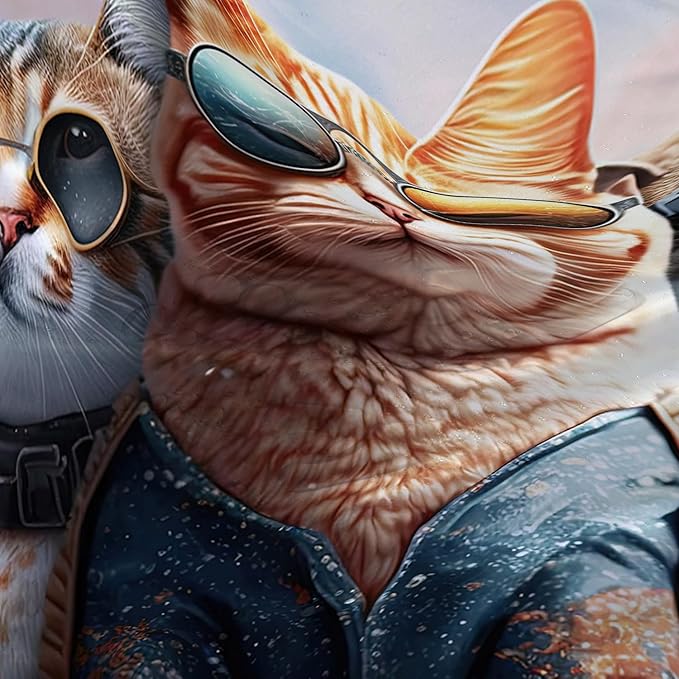 AILONEN 3D Cat Shower Curtain,Cartoon Funny Kitten Shower Curtain Set for Kids Boys Girls,Cat Lovers Animal Shower Curtain with Hooks for Bathroom,60" W*72" H