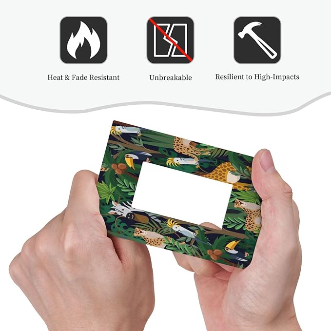 Cartoon Animal Zebra Leopard Giraffe Bird Leaf 1 Gang Rocker Nursery Light Switch Covers Decorative Single Decora Outlet Wall Plate Faceplate Switchplate GFCI for Kidroom Bedroom