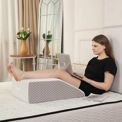 8" Leg Elevation Pillow for Swelling, Cooling Bed Wedge Pillow for Circulation, Leg Pillows for Sleeping, Keens, Legs, Back and After Surgery