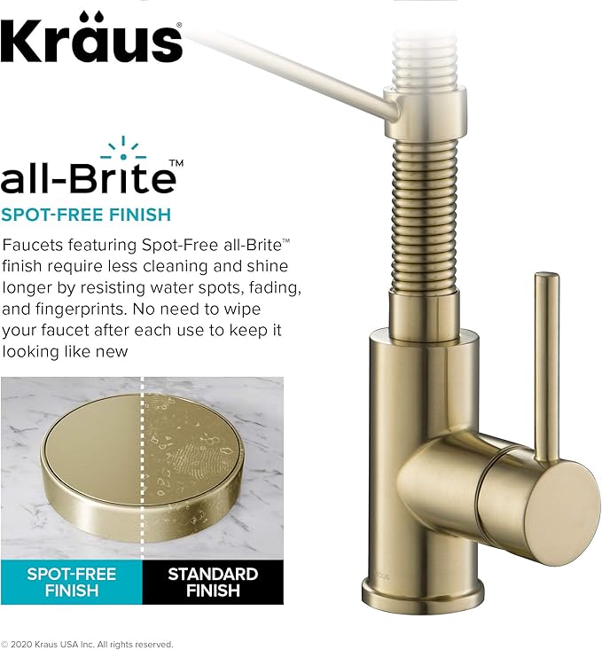 KRAUS Spot Free Bolden™ 18-Inch Commercial Kitchen Faucet with Air Gap in All-Brite™ Antique Champagne Bronze Finish
