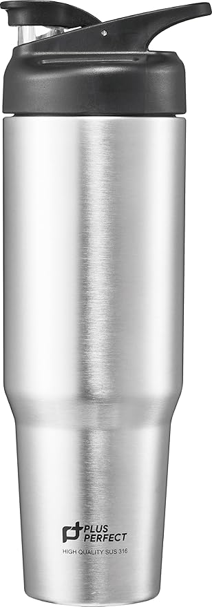 41 OZ 316 Stainless Steel Vacuum Insulated Travel Mug With Leak Proof Flip For Both Straw & Spout, Double Walled Seamless to Keep Hot And Cold, Sliver