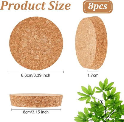 OLYCRAFT 8 Pcs Large Cork Stoppers Tapered Cork Plugs Wood Corks Lids Bottle Lids Cork Stoppers 3.1~3.4 inch Wine Bottle Stoppers Wood Jar Cork for Kitchen Wedding Favor Canning - 1.7cm Thick