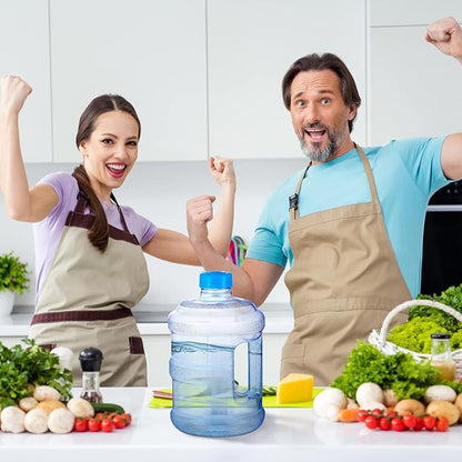 2 Pieces Water Jugs Round Plastic Water Bottle Portable Water Jug with Handle Leakproof Screw Cap Reusable Large Capacity Water Bottle for Camping Outdoor Travel Gym Use(1 Gallon)