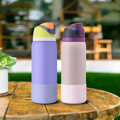 2PCS Silicone Water Bottle Boot for Owala 24oz 32oz 40oz, Anti-Slip Protective Sleeve Bottom Bumper Protector for FreeSip, Twist, and Flip Stainless Steel Water Bottles