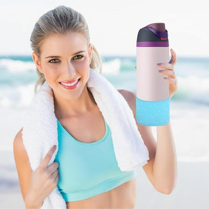 2PCS Silicone Water Bottle Boot for Owala 24oz 32oz 40oz,Anti-Slip Protective Sleeve Bottom Bumper Protector for FreeSip, Twist, and Flip Water Bottles