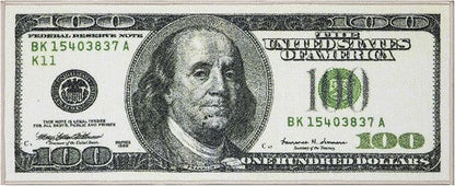 Machine Washable $100 Bill Design Non-Slip Rubberback 17x43 Modern Runner Rug for Hallway, Kitchen, Bedroom, 17" x 43", Green/Multicolor