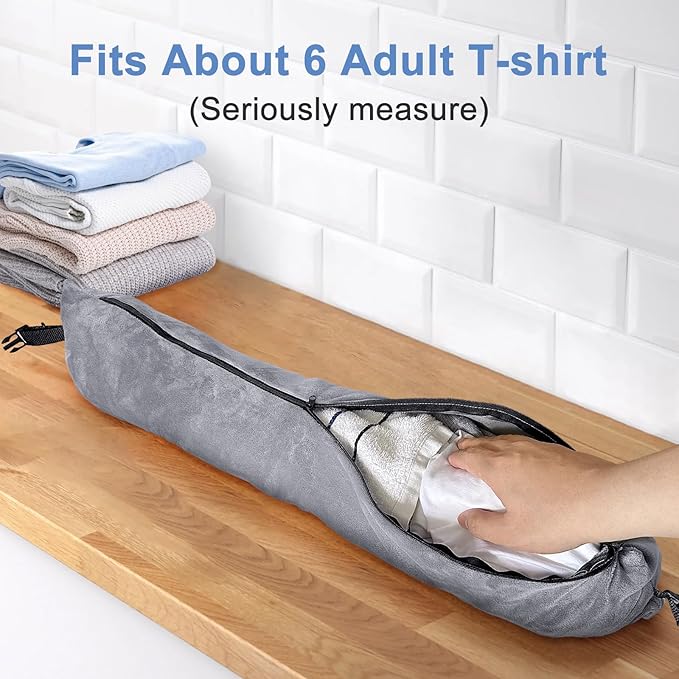 2Pack Stuffable Travel Pillow for Extra Luggage, Velvet Travel Neck Pillow with Adjustable Neck Size, Fits About 6 T-Shirts Travel Essentials Multifunctional Sleeping Rest Cushion