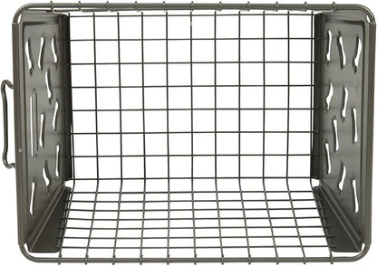 Spectrum Diversified Macklin Basket Steel Bin Bone Design, Pet Accessory Rust-Resistant Finish, Dog Toy Organization & Storage, Medium, Industrial Gray