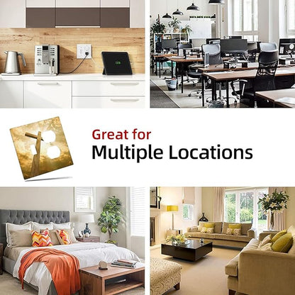 Christ Jesus Cross Sky Decorative Combo 1 Toggle Duplex Outlet Light Switch Cover Wall Plate 2 Gang for Electrical Kitchen Living Room Bedroom Bathroom Home Novelty Decorate