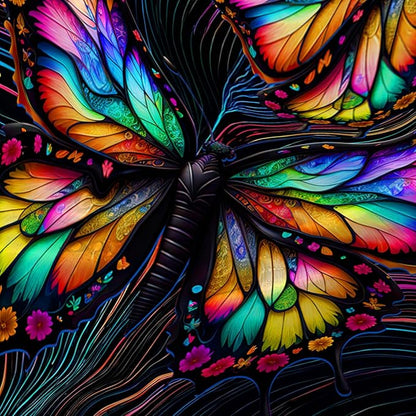 AILONEN Beautiful Butterfly Shower Curtain,Colorful Line Butterfly Bath Curtain for Bathroom for Boys,Girls,Boho Hippie Style Waterproof Fabric Shower Curtain Set with Hooks,72" W*78" H