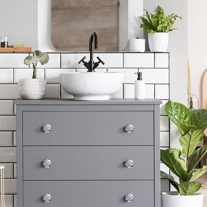 Cabinet Knobs 16 Pack,Brushed Nickel Zinc Alloy,1-2/5'' Round Knobs Handles for Cabinets and Drawers,Included Screws